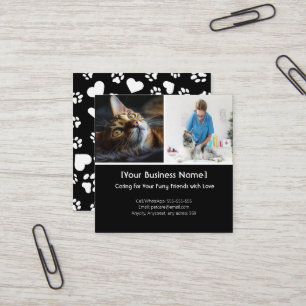 Customisable Pet Care Business Card with Photos 