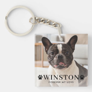 Customisable Pet Dog Memorial Photo Keepsake Key Ring