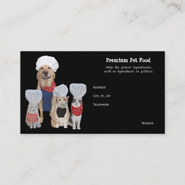Customisable Pet Food/Treats Business Card (Front)