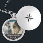 Customisable Pet Memorial Photo Keepsake Locket Necklace<br><div class="desc">Personalised custom photo pet memorial necklace for animal lovers is ready for you to create your own pet memorial photo gift. For pet owners who bereave the loss of a family pet and friend going over the rainbow bridge, it reads Always in My Heart in elegant script letters with customisable...</div>