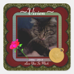 Customisable Pet Memorial Square Sticker