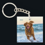 Customisable Pet Photo Gift Pet Parents Dog Moms  Key Ring<br><div class="desc">Carry your pet with you wherever you go with this beautifully crafted custom pet name keychain, designed to showcase your furry companion’s name in a clean, timeless style. Thoughtfully created for pet lovers, this keychain transforms a simple everyday essential into a meaningful keepsake that celebrates the special bond you share....</div>