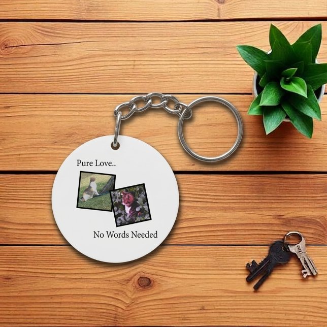 Customisable Pet Photo Keychain (Fully customizable keychain with photos for pet lovers)