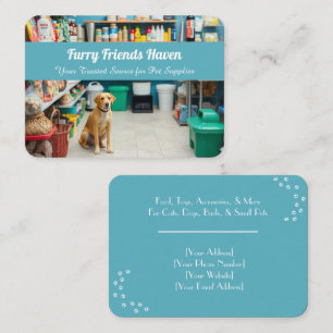 Customisable Pet Shop Business Card – Light Blue 