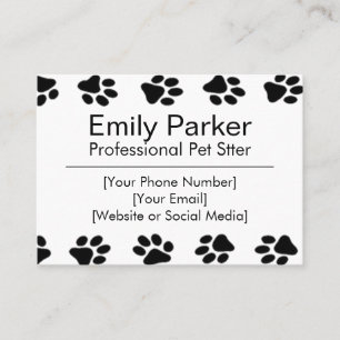 Customisable Pet Sitter Business Card 