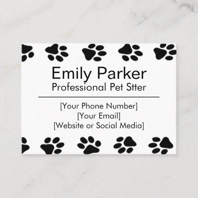 Customisable Pet Sitter Business Card  (Front)