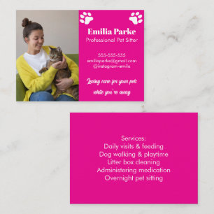 Customisable Pet Sitter Business Card with Photo 