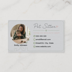 Customisable Pet Sitter Business Card with Photo