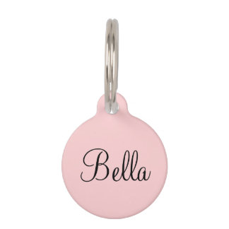 Customisable pet tag pink with heart