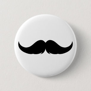Customisable Petite Handlebar Moustache 6 Cm Round Badge