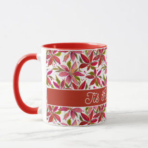 Customisable Petite Poinsettia Coffee Mug