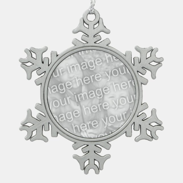 Customisable Pewter Snowflake Ornament (Front)