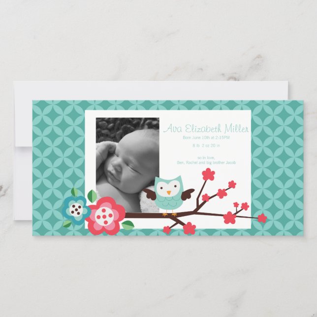 Customisable Photo Birth Announcement (Front)