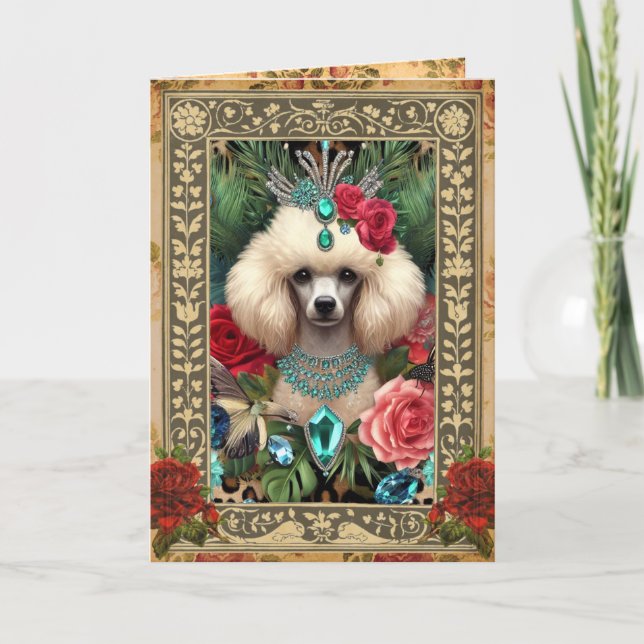 Customisable Photo Card - White Poodle (Front)