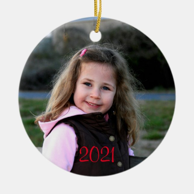 Customisable photo Christmas ornament gift (Front)