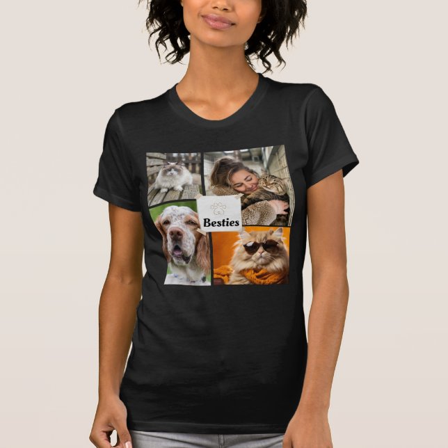 Customisable Photo Collage For Pet Lovers T-Shirt (Front)