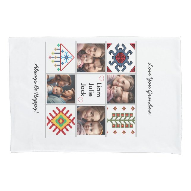 Customisable Photo Collage Pillowcase (Front)