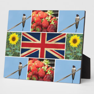 Customisable photo collage & United Kingdom flag Plaque