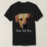 Customisable Photo Dog Face T-Shirt<br><div class="desc">Personalised custom t-shirt or long sleeve shirt with dog face photo picture and text. Fun customisable dog face design on clothing.</div>