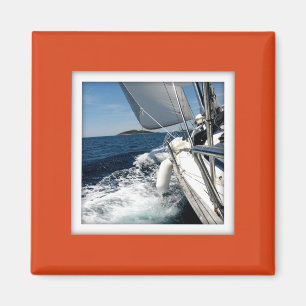 Customisable Photo Frame Dark Orange Magnet