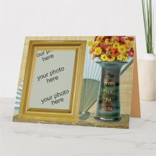 Customisable Photo Frame Fan Vase Flowers Us You Card