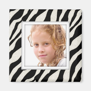 Customisable Photo Frame Zebra Print Magnet