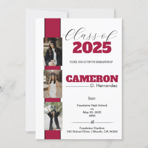 Customisable Photo Graduation Invitation