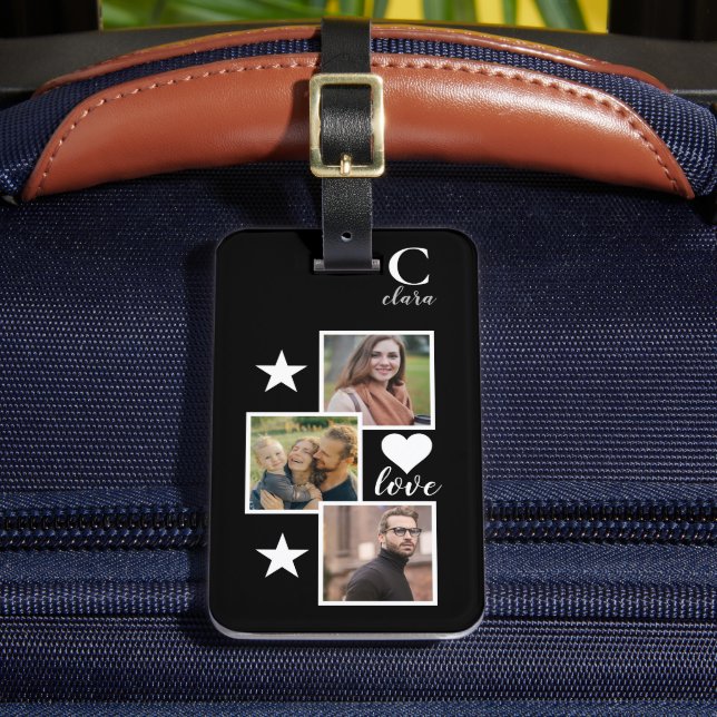 Customisable Photo Grid Simple Design Luggage Tag (Front Insitu 2)