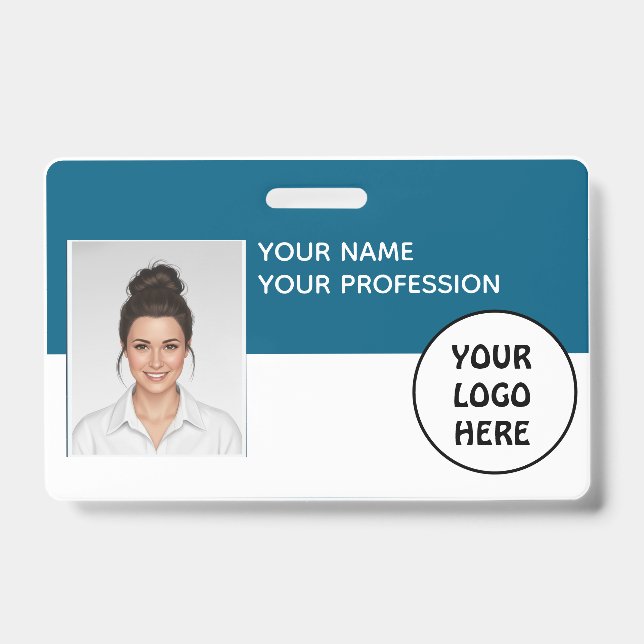 Customisable Photo ID Badge – Editable Name, (Front)