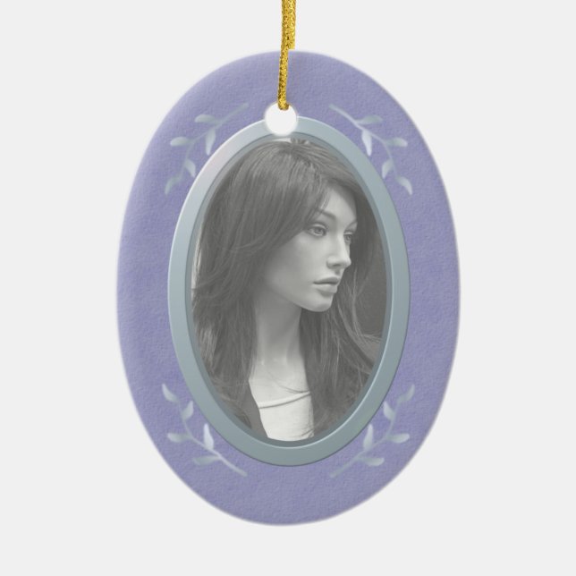 Customisable Photo Memorial / Remembrance Ceramic Tree Decoration (Front)