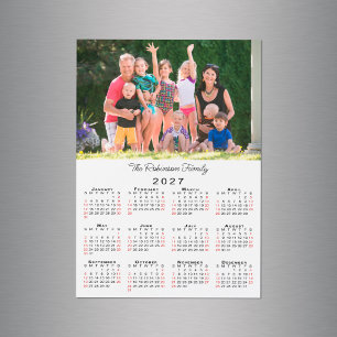 Customisable Photo Name 2027 Calendar Magnet