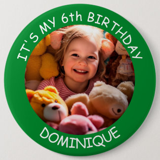 Customisable Photo, Name And Age Birthday Button