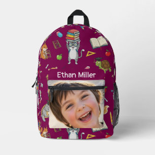 Customisable Photo & Name Kids Back-to-School Printed Backpack