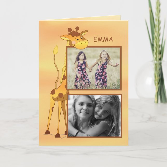 Customisable Photo, Name Sister Congratulations Gi Card (Front)