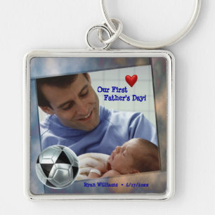 Customisable Photo Our First Fathers Day Key Chain