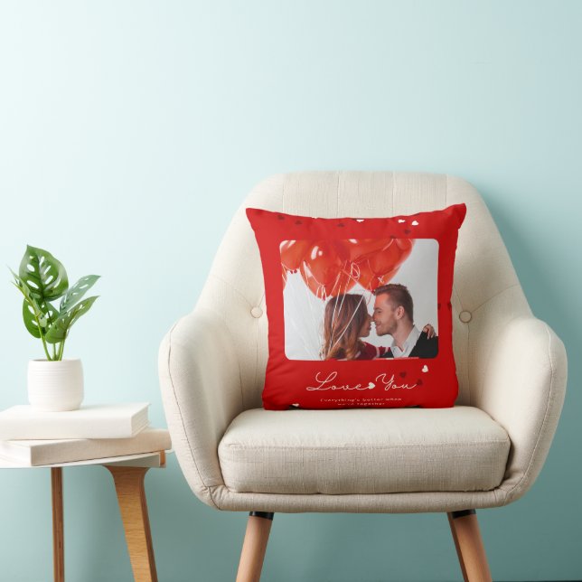 Customisable Photo Red Valentine's day Cushion (Chair)