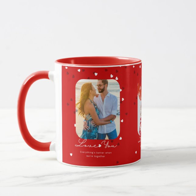 Customisable Photo Red Valentine's day  Mug (Left)