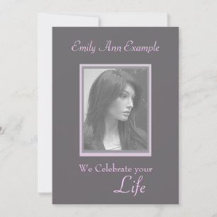 Customisable Photo Remembrance / Funeral Invitation