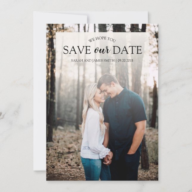 Customisable Photo Save The Date (Front)
