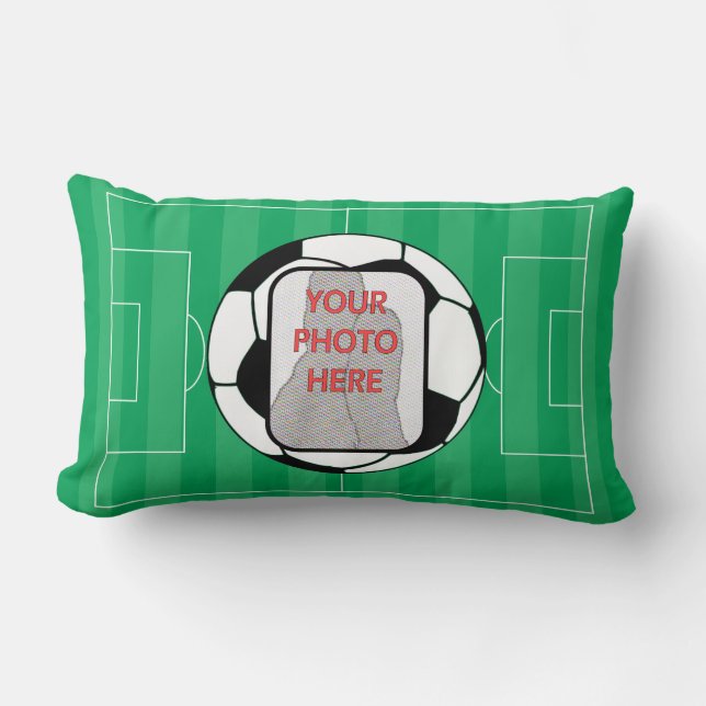 Customisable photo soccer ball lumbar cushion (Front)