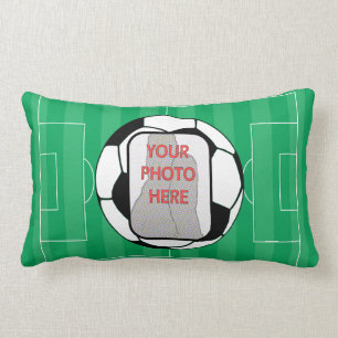Customisable photo soccer ball lumbar cushion
