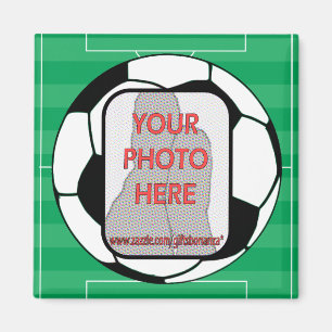 Customisable photo soccer ball magnets