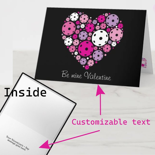 Customisable Pickleball 💘 Valentine's  Card (Creator Uploaded)