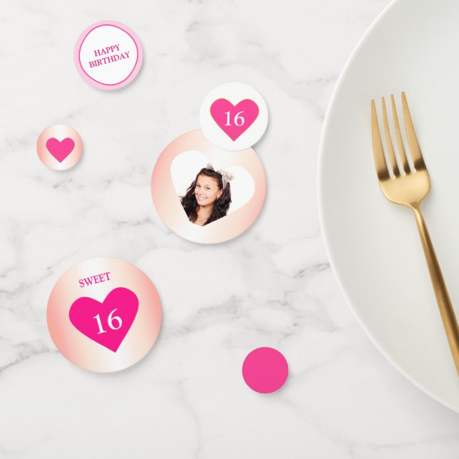 Customisable Picture 16th Birthday Confetti (Group)