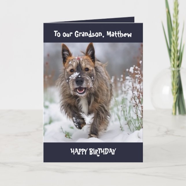 Customisable picture & editable text Birthday Card (Front)