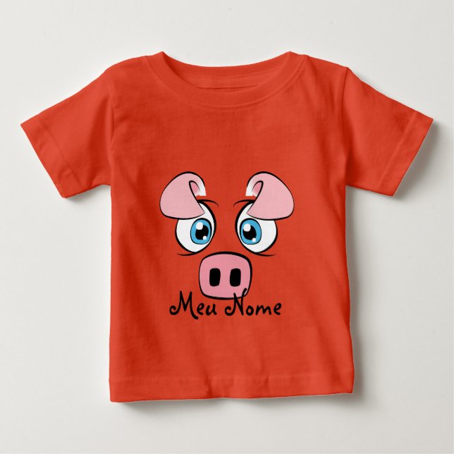 Customisable Pig Baby T-Shirt (Front)