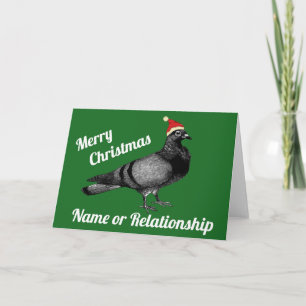 Customisable pigeon Christmas Holiday Card