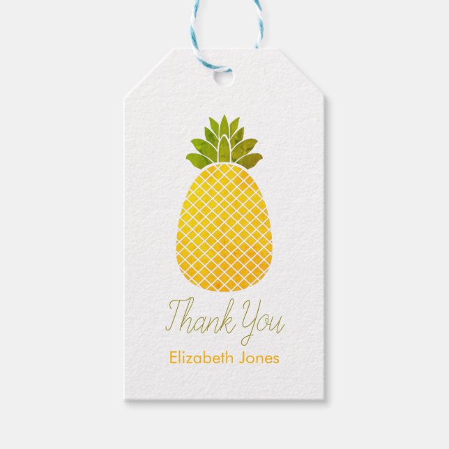 Customisable Pineapple Thank You Gift Tags (Front)