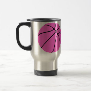 Customisable Pink Basketball Coach Travelling Mug
