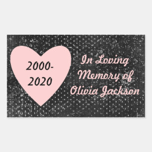 Customisable pink black heart sympathy sticker